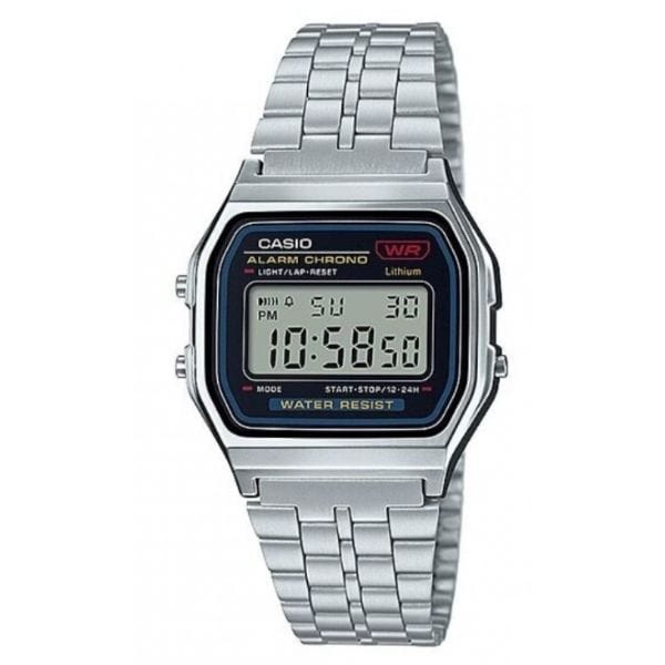 Casio Vintage A159W-N1 Square Silver Digital Unisex Watch