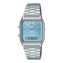 Casio Vintage AQ-230A-2A1MQY Ice Blue Stainless Steel Unisex Watch