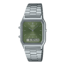 Casio Vintage AQ-230A-3AMQY Green Dial Stainless Steel Unisex Watch