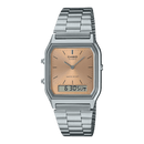 Casio Vintage AQ-230A-4AMQY Beige Dial Stainless Steel Unisex Watch