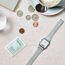 Casio Vintage AQ-230A-7D White Stainless Steel Unisex Watch Malaysia