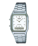 Casio Vintage AQ-230A-7D White Stainless Steel Unisex Watch Malaysia