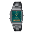 Casio Vintage AQ-230EGG-3AD Green Dial Stainless Steel Unisex Watch