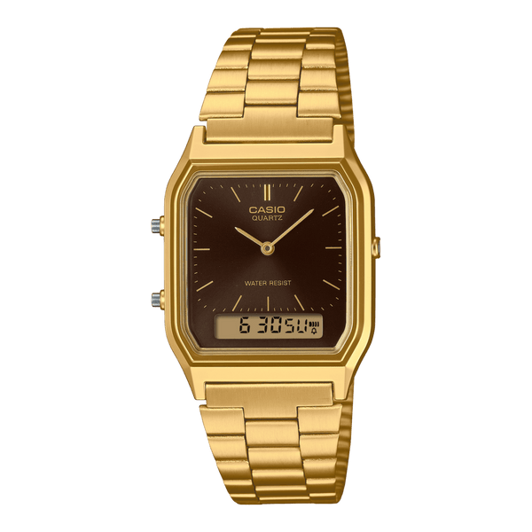 Casio Vintage AQ-230GA-5AMQY Gold Stainless Steel Unisex Watch 