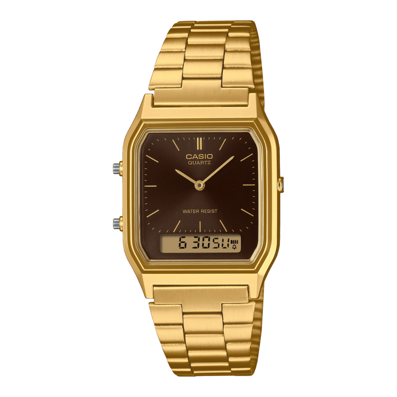 Casio Vintage AQ-230GA-5AMQY Gold Stainless Steel Unisex Watch 