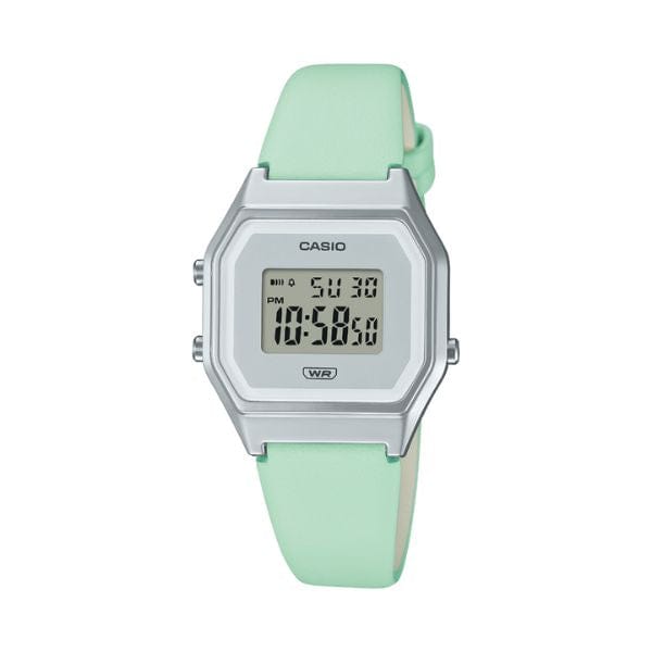 Casio Vintage LA680WEL-3 Green Leather Band Women Watch 