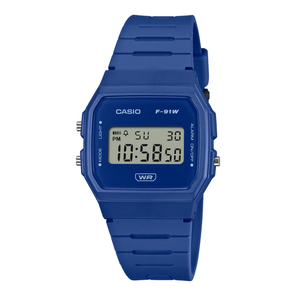 Casio Youth F-91WB-2A1 Blue Resin Strap Classic Digital Unisex Watch 