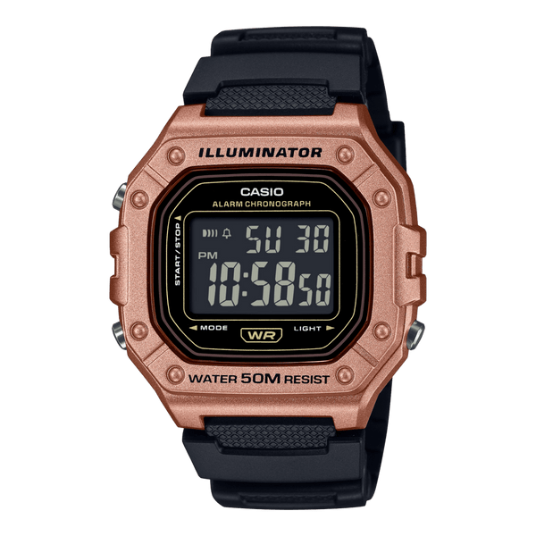 Casio Youth W-218HM-5BV Rose Gold Bezel Digital Unisex Watch Malaysia 