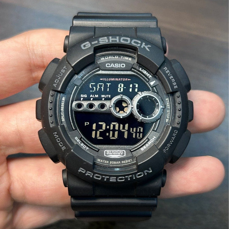 [Pre-Owned] Casio G-Shock GD-100-1B All Black Digital Men Watch