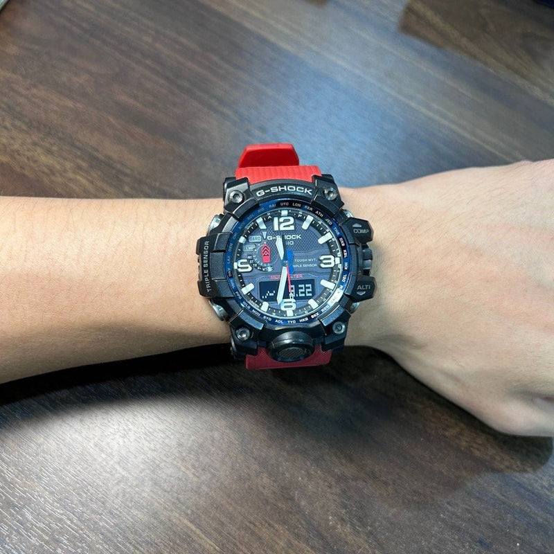 [Pre-Owned] Casio G-Shock Mudmaster GWG-1000RD-4A Tough Solar Triple Sensor Sapphire Men Watch