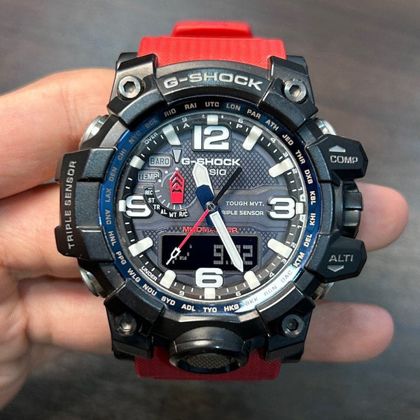 [Pre-Owned] Casio G-Shock Mudmaster GWG-1000RD-4A Tough Solar Triple Sensor Sapphire Men Watch