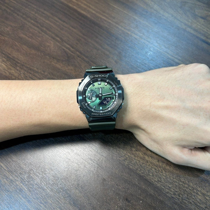 [Pre-Owned] Casio G-Shock TMJ CasiOak GM-2100B-3A Green G-Steel Men Watch