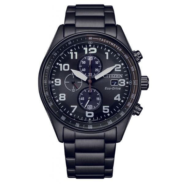 Citizen Eco-Drive CA0775-79E Black Chronograph Men Watch 