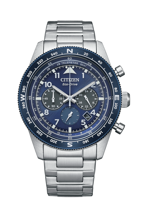 Citizen Eco-Drive CA4554-84L Blue Dial Stainless Steel Men Watch 