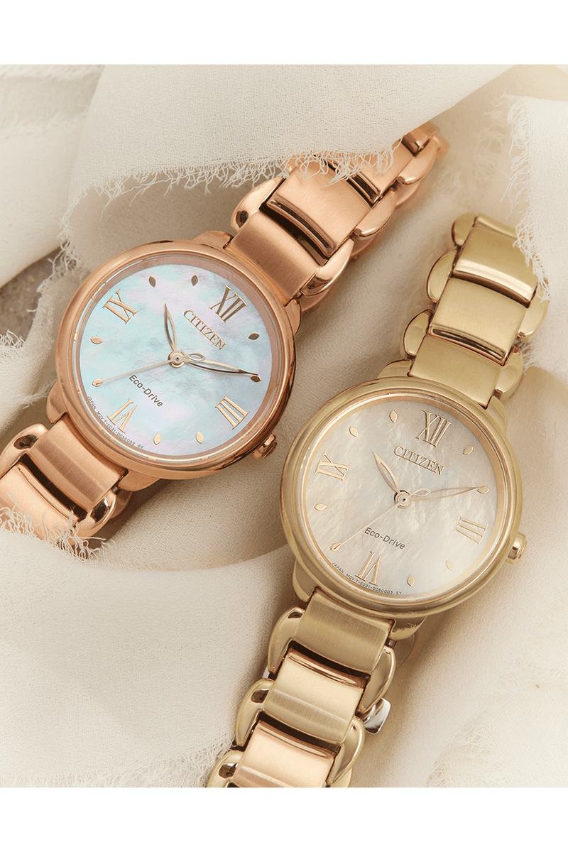 Citizen L EM0929-81Y Eco-Drive Mother of Pearl Gold Steel Women Watch