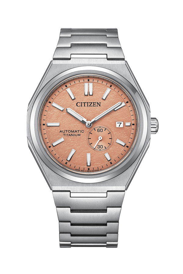 Citizen Zenshin NJ0180-80Z Salmon Dial Super Titanium Automatic Men Watch
