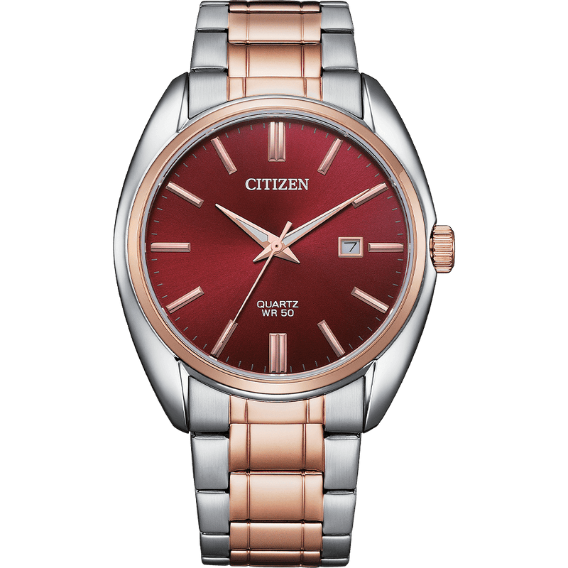Citizen Quartz BI5104-57X Stainless Steel Maroon Dial Men Watch