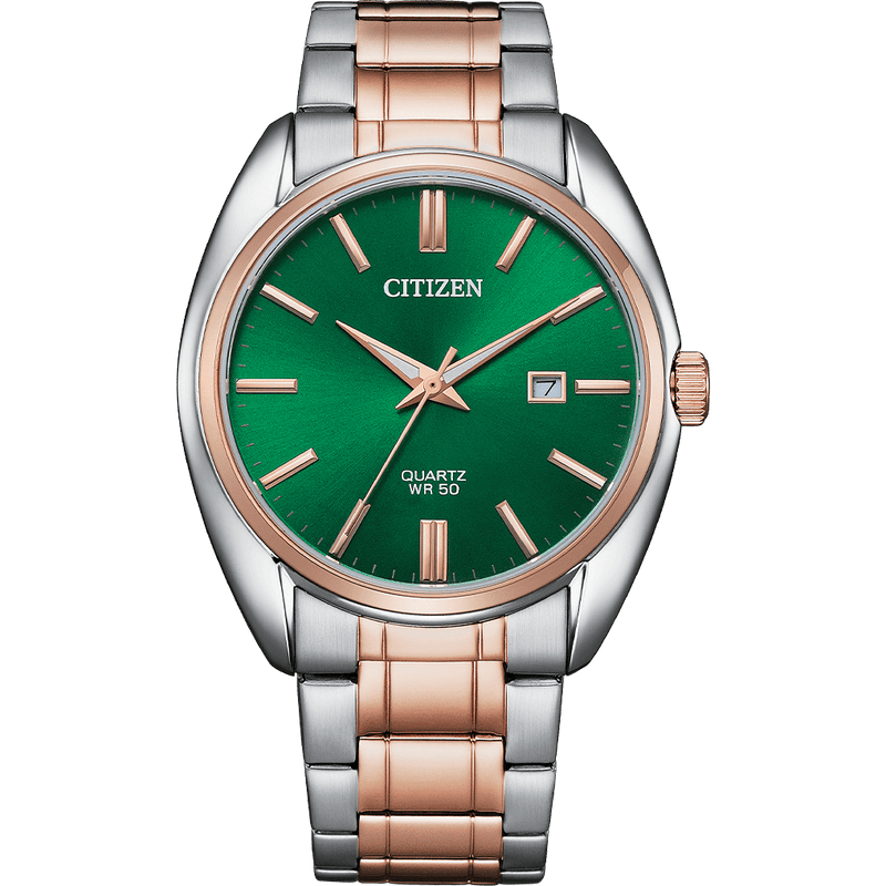 Citizen Quartz BI5104-57Z Stainless Steel Green Dial Men Watch 