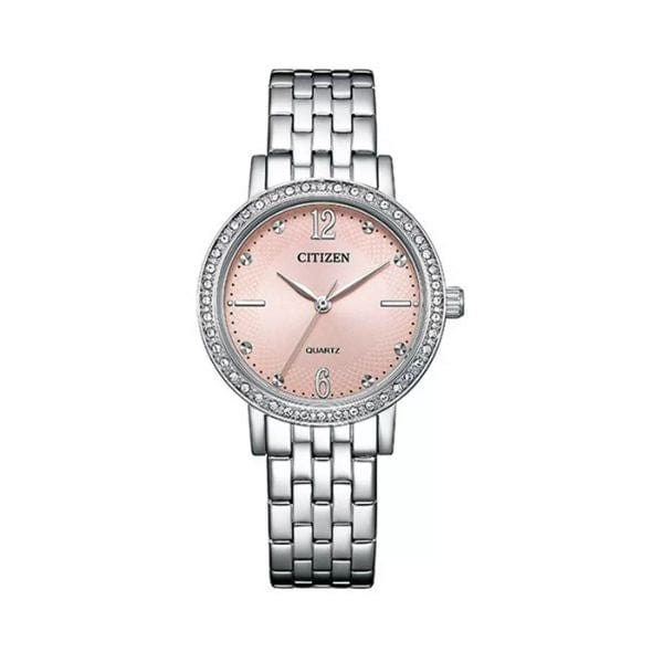 Citizen Quartz EL3100-55W Stainless Steel Pink Crystal Women Watch