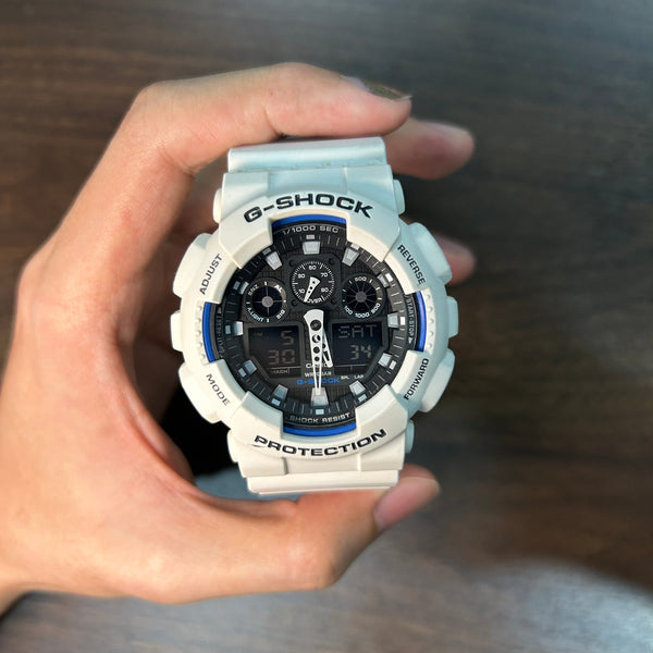 [Pre-Owned] Casio G-Shock GA-100B-7A All White Men Watch