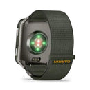 Garmin Venu X1 smartwatch with moss band