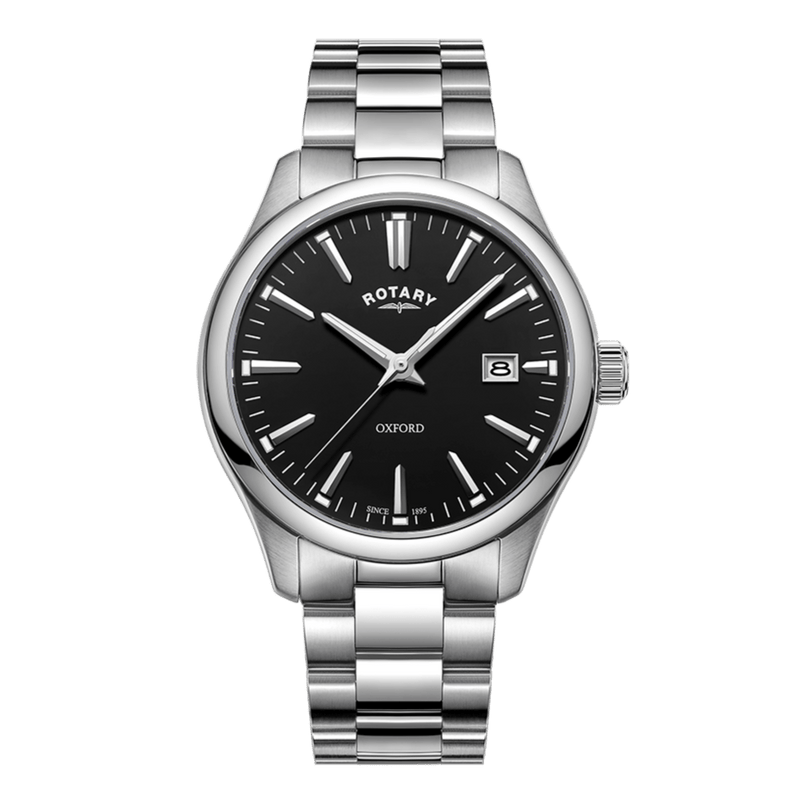Rotary GB05092/04 Sapphire Stainless Steel Black Dial Quartz Men Watch