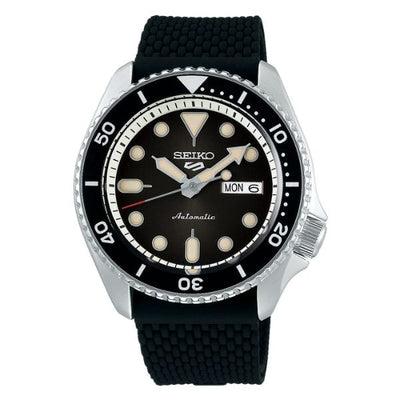 Seiko 5 Sports SRPD73K2 Black Silicone Diver Style Automatic Men Watch