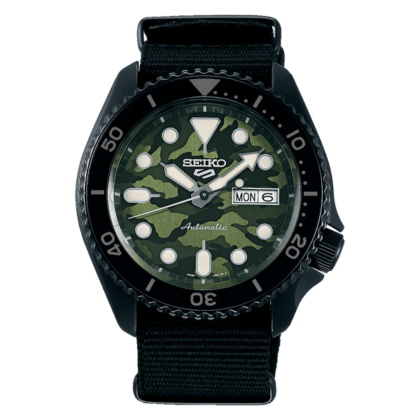 Seiko 5 SRPJ37K1 SKX Sense Style Nylon Camo Dial Automatic Men Watch