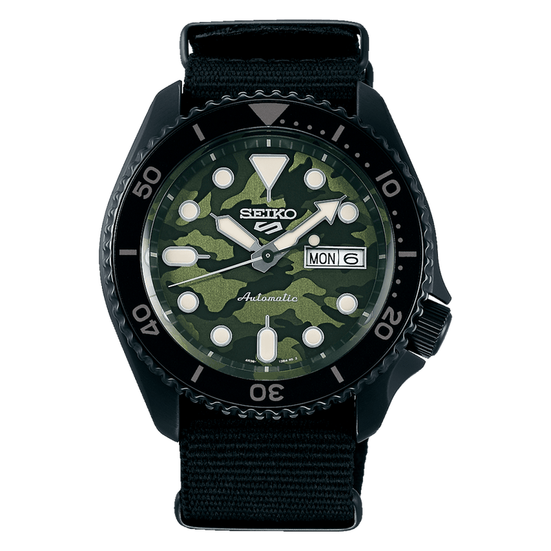 Seiko 5 SRPJ37K1 SKX Sense Style Nylon Camo Dial Automatic Men Watch