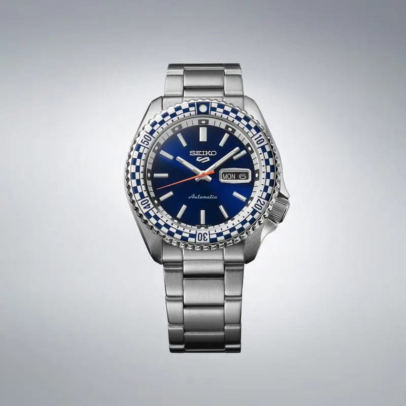 Seiko 5 SRPK65K1 Petrol Blue ‘Checker Flag’ Special Edition Automatic Men Watch