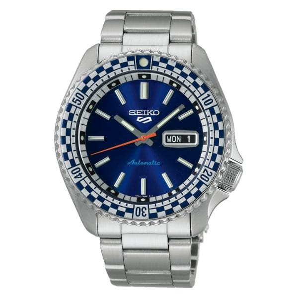 Seiko 5 SRPK65K1 Petrol Blue ‘Checker Flag’ Special Edition Automatic Men Watch