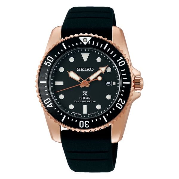 Seiko Prospex SNE586P1 Rose Gold Solar Diver Unisex Watch