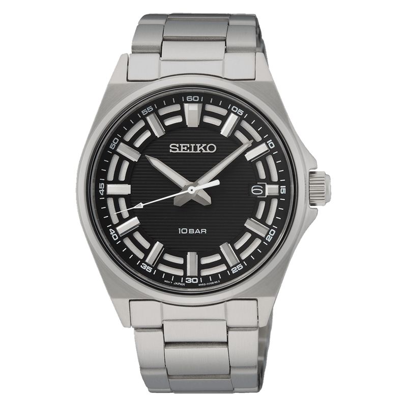 Seiko SUR505P1 Quartz Water Resistant Black Dial Men Watch Malaysia