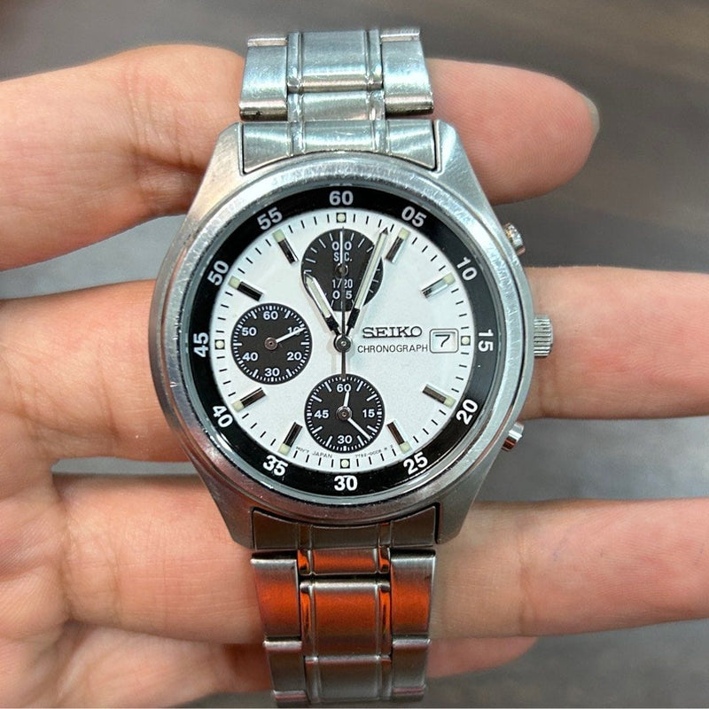 [Pre-Owned] Seiko Vintage Panda Quartz Chronograph (7T92-0CC0) Men Watch
