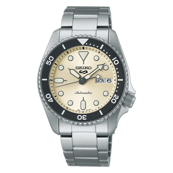 Seiko 5 SRPK31K1 Beige Dial 38mm Steel Automatic Unisex Watch