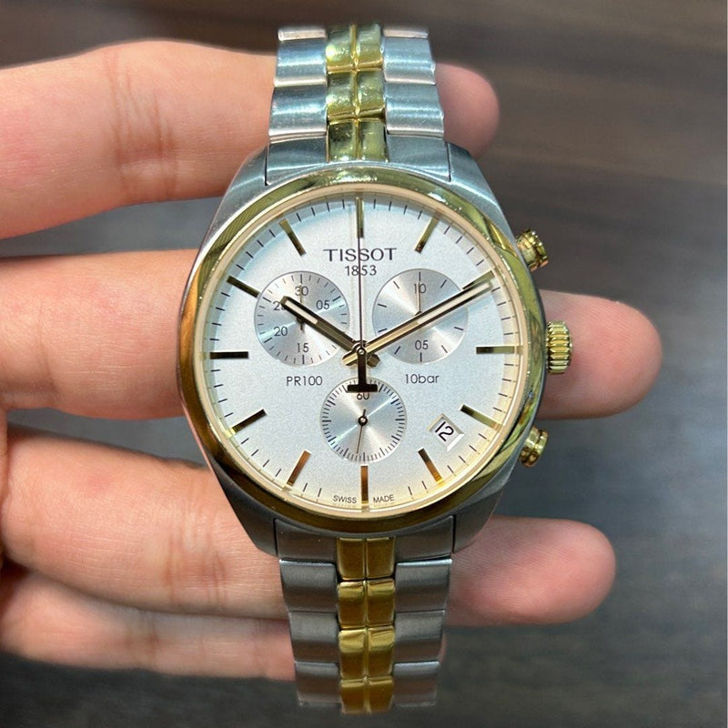 [Pre-Owned] Tissot PR 100 Chrono Classic Quartz Two-Tone Gold Men Watch