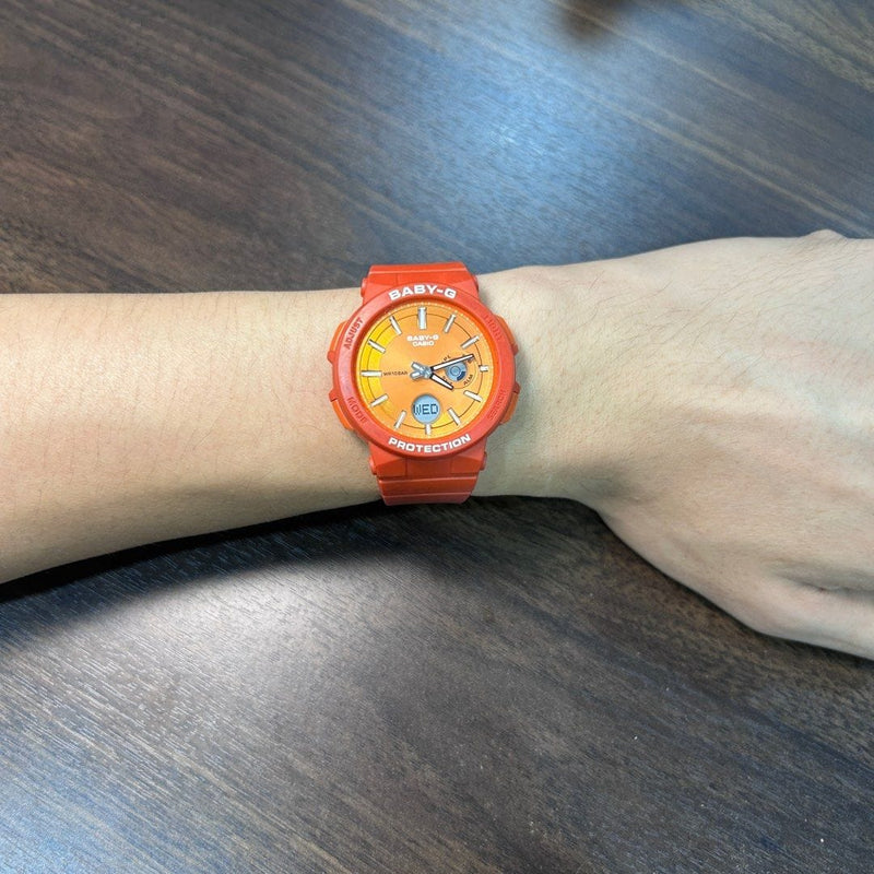 [Pre-Owned] Casio Baby-G BGA-255-4A Orange Women Watch