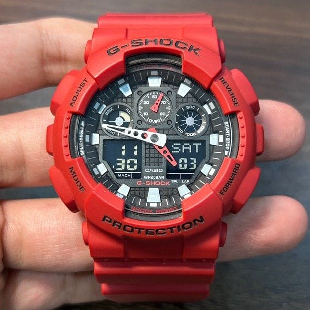 [Pre-Owned] Casio G-Shock GA-100B-4A Red Men Watch