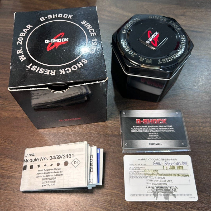 [Pre-Owned] Casio G-Shock G-Steel GMW-B5000GD-1 Black Full Metal Square Men Watch