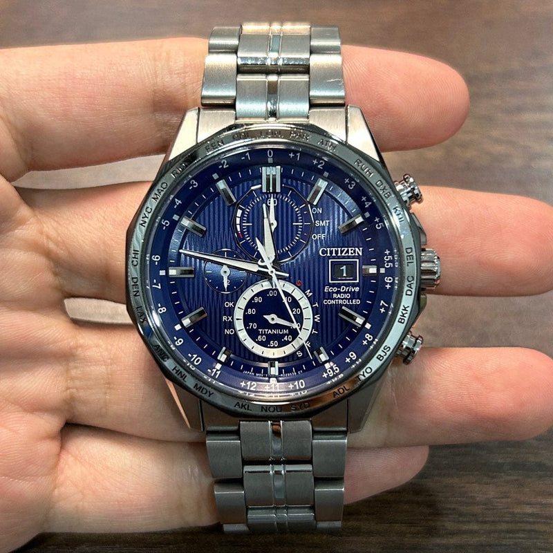 [Pre-Owned] Citizen Attesa AT8218-81L Eco-Drive Super Titanium Radio Controlled Men Watch