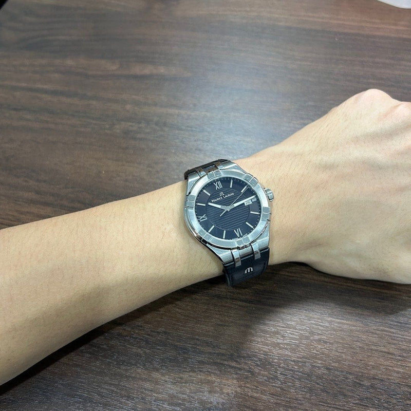 [Pre-Owned] Maurice Lacroix Aikon 42mm AI1008 Leather Quartz Men Watch