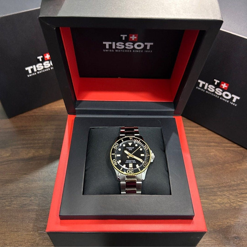 [Pre-Owned] Tissot Seastar 1000 36mm Black Gold Quartz Unisex Watch