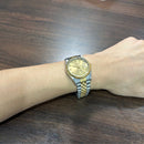 [Pre-Owned] Rolex Datejust 36mm 16233 18k Gold Champagne Diamond Dial Watch