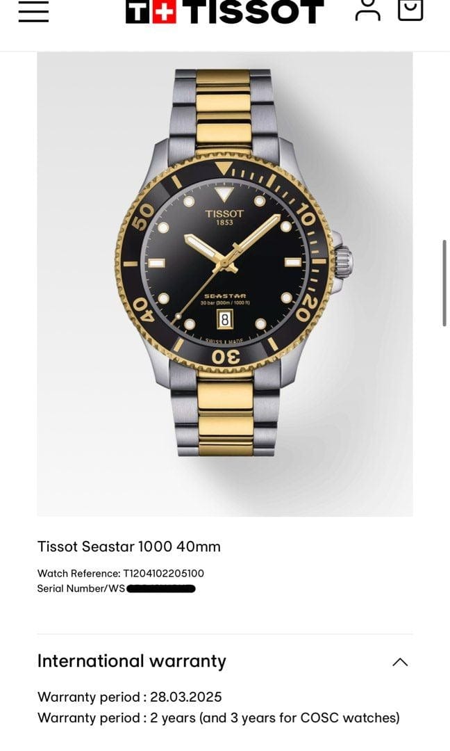 [Pre-Owned] Tissot Seastar 1000 40mm Black Gold Quartz Men Watch