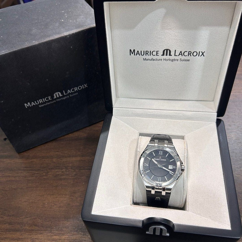 [Pre-Owned] Maurice Lacroix Aikon 42mm AI1008 Leather Quartz Men Watch
