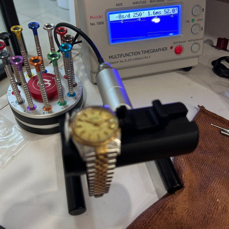 [Pre-Owned] Rolex Vintage Datejust 16013 18k Gold Champagne Linen Dial Watch