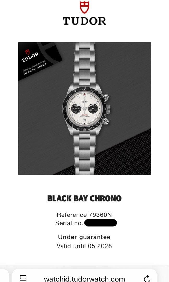 [Pre-Owned] Tudor Black Bay Chrono White Panda M79360N-0002 Automatic Men Watch