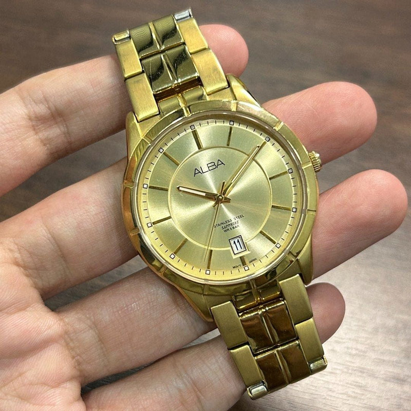 [Pre-Owned] Alba VJ42-X100 Sapphire Gold Quartz Men Watch