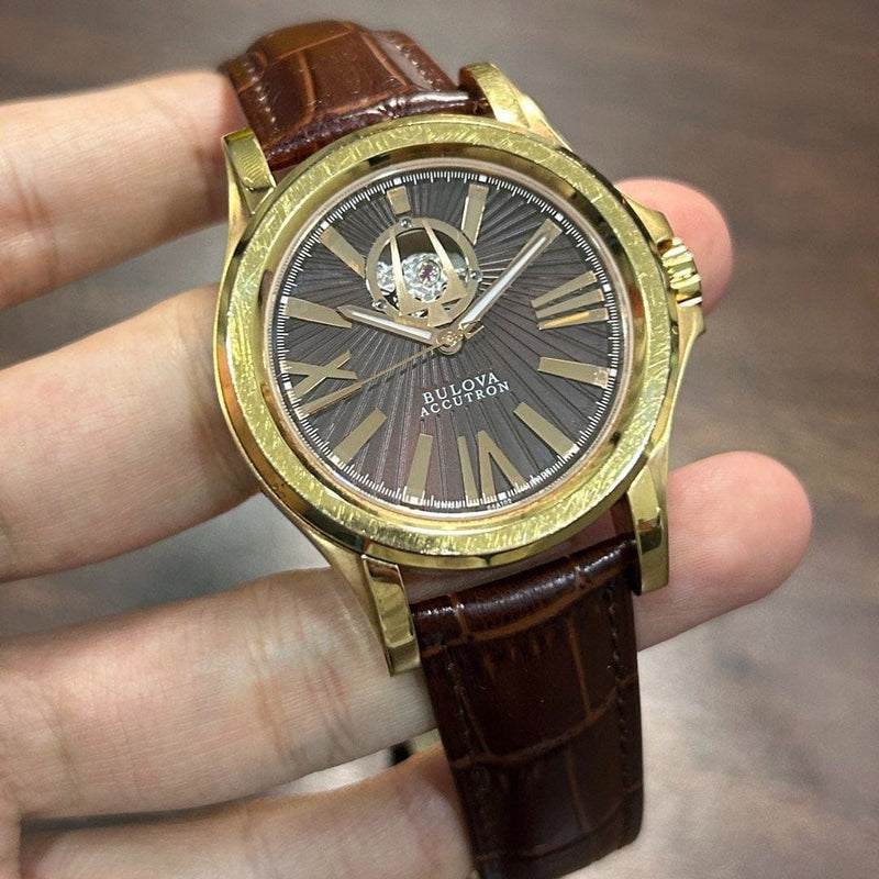[Pre-Owned] Bulova Accutron Kirkwood 64A102 Sapphire Open Heart Automatic Men Watch
