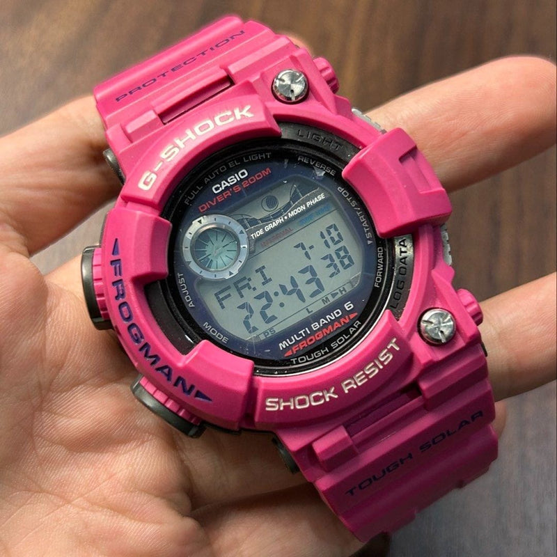 [Pre-Owned] Casio G-Shock Frogman GWF-1000-1 Convert Pink Tough Solar Men Diver Watch